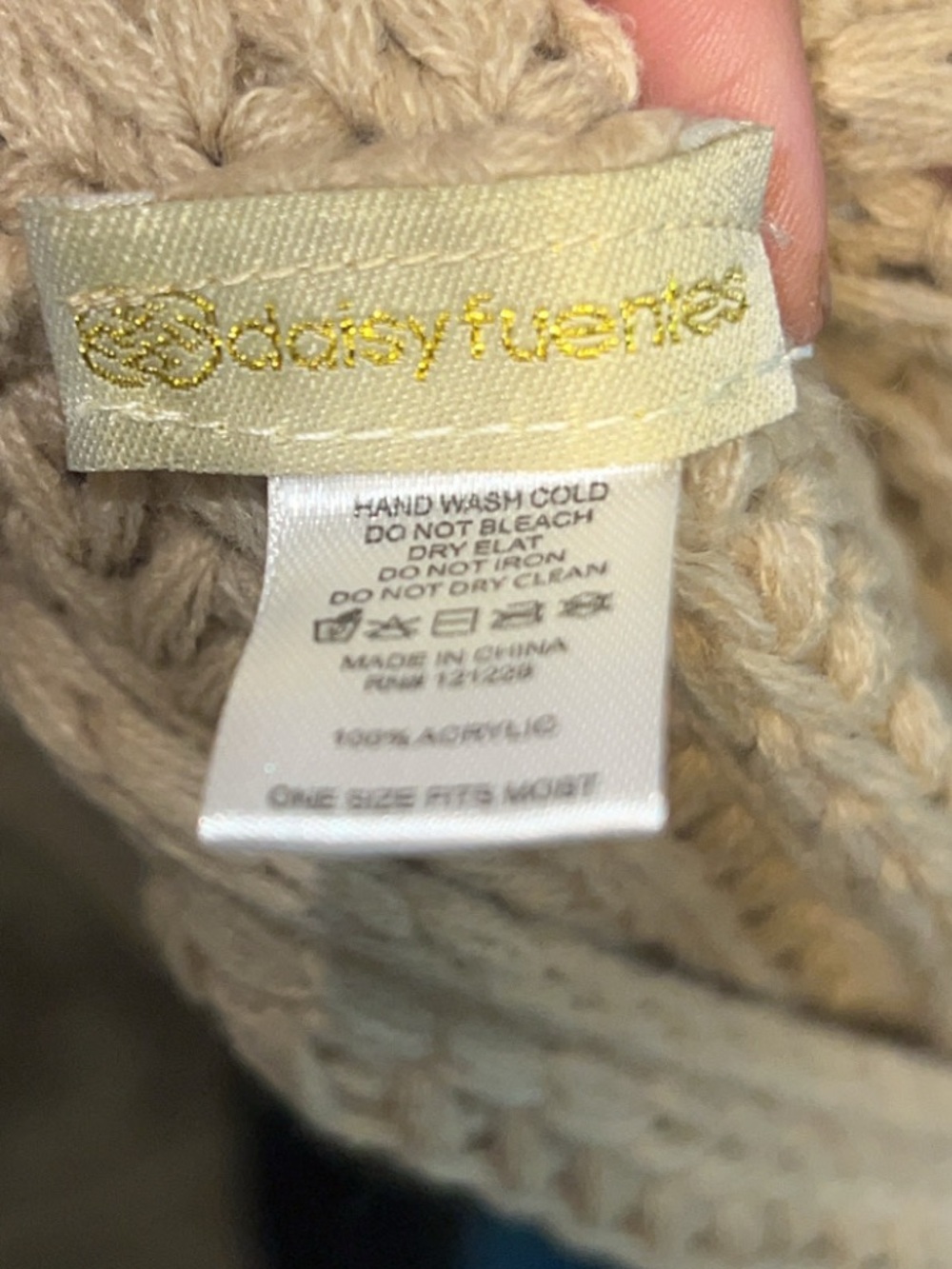 Daisy Fuentes Beige Chunky Knit Infinity Scarf One Size - Picture 3 of 3